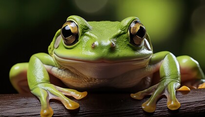 Dumpy Frog Amidst Vibrant Mossy Forest, a Hidden Gem teeming with Mystique and Life in an Enchanting Green Sanctuary