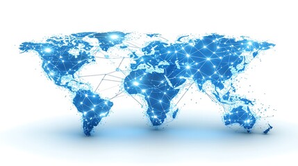 Global Network Connections Map