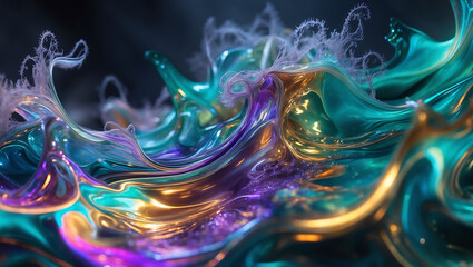 Obraz premium Swirling oil and water fusion