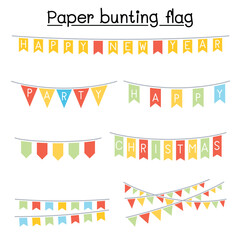 Paper bunting flag vector illustration graphic design