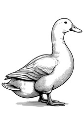 Vector Illustration of a Pekin Duck