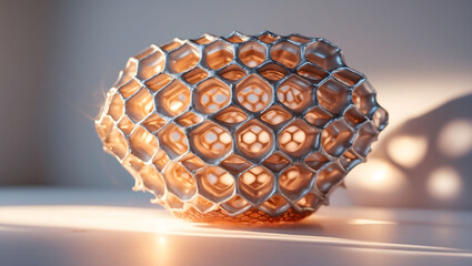 Fototapeta premium 3D illuminated honeycomb pattern