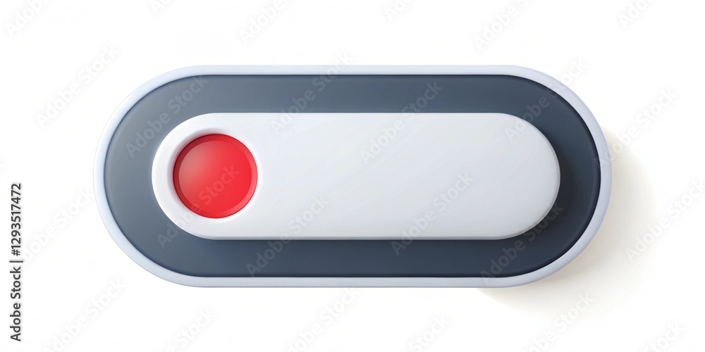 Poster a red button with a white background. it is a button
