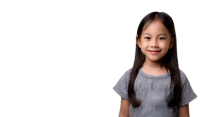 Portrait of a smiling Asian little girl with a happy expression
