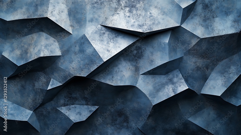 Poster abstract textured surface showing many polygonal shaped constructions