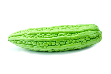Chinese bitter gourd or Chinese bitter melon isolated on white background  close up stacking