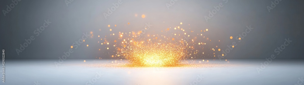Aufkleber sparkling explosion of light particles on a smooth surface