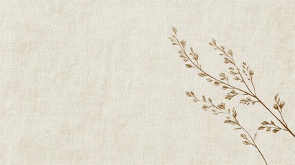 A minimalistic background featuring textured paper with a delicate botanical branch, creating a serene and natural aesthetic.