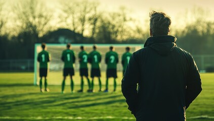 Obraz premium Soccer Coach Watching His Team