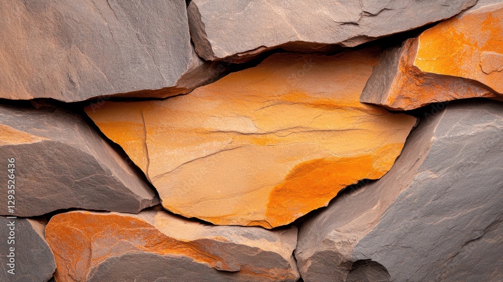 Poster subterranean brown background with cavern stone texture and mineral deposit pattern