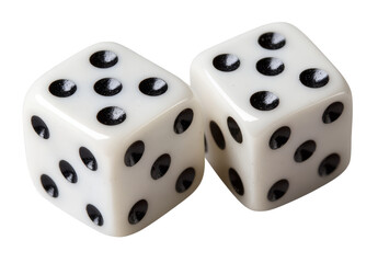 Two dices with black dots cut out