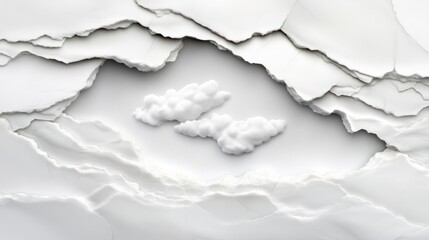 Chalk white background with rough marble texture and veined cloud pattern
