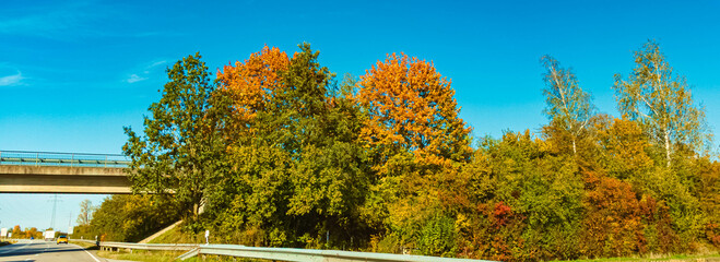 Autumn or indian summer view near Landau an der Isar, Dingolfing-Landau, Bavaria, Germany