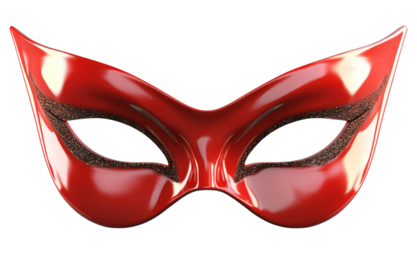 red carnival mask isolated on white