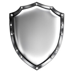 Metal shield. Medieval armor. Icon protection and security. 3d realistic vector, Isolated on transparent background. 