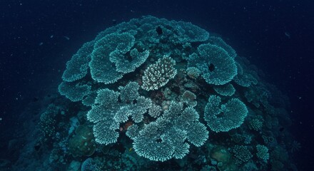 Fototapeta premium Vibrant coral reef thriving underwater, showcasing diverse marine life and healthy ecosystems