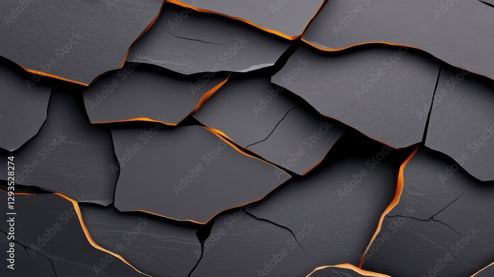 Aufkleber tectonic ash background with seismic rock texture and earthquake fracture pattern