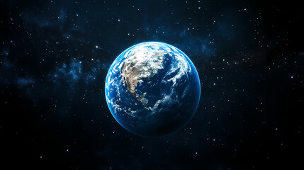 Naklejka premium Earth with stars in deep space