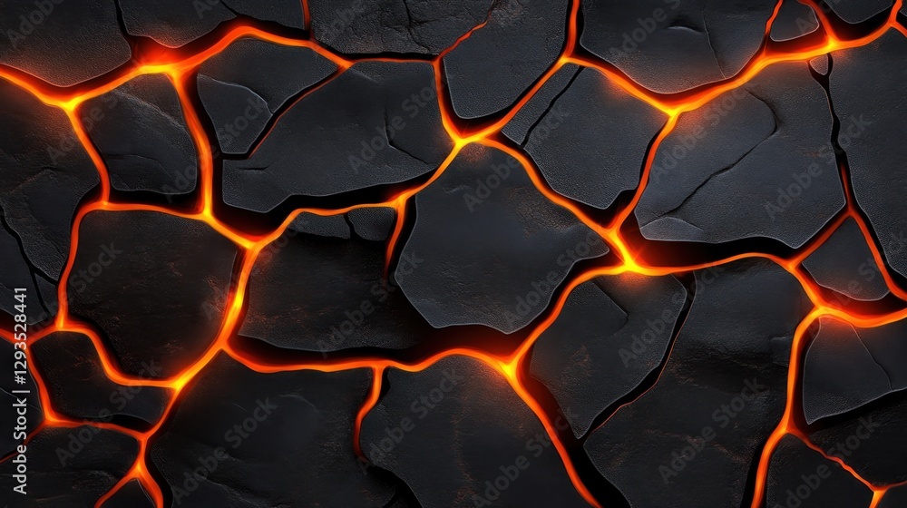 Aufkleber molten copper background with fiery rock texture and glowing magma pattern