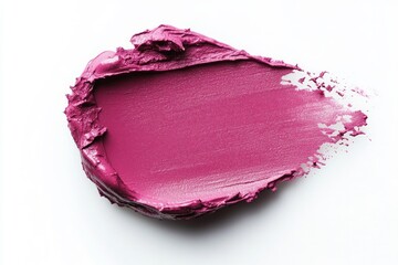 Bold rosy lipstick swatch on white background. Neural network AI generated