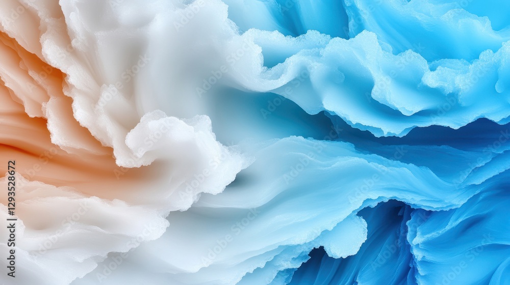Aufkleber ice cave background with frozen rock texture and translucent crystal pattern