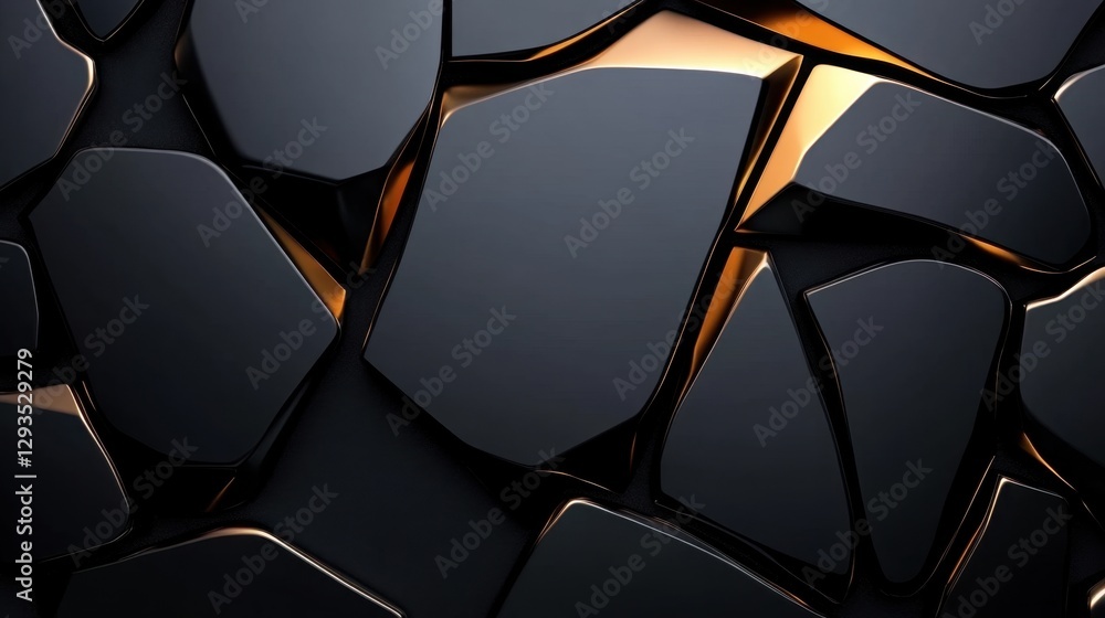 Poster titanium gray background with metallic rock texture and futuristic fracture pattern