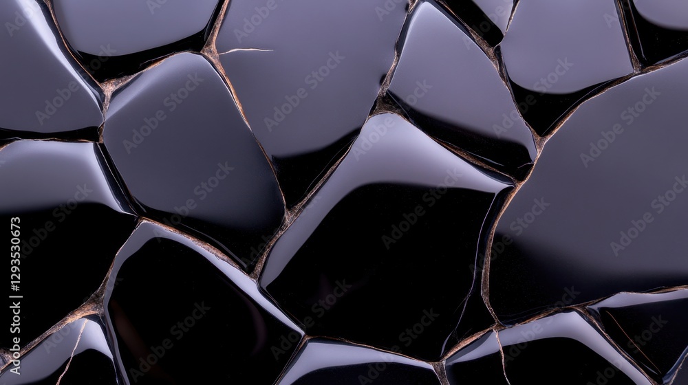 Poster obsidian dark background with glassy rock texture and sharp vein pattern