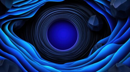 Galactic navy background with asteroid belt texture and orbital swirl pattern