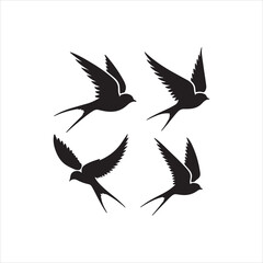 Obraz premium vector silhouettes of birds