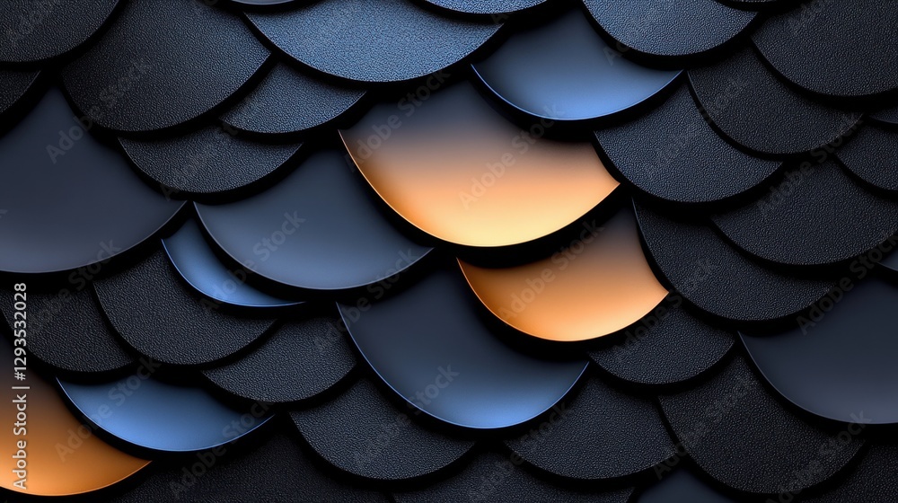 Aufkleber obsidian black background with dragon scale texture and mythic pattern