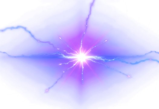 Radiant blue and purple light burst, glowing and vibrant PNG