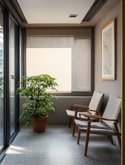 A Bright Room With Indoor Plant and Chairs