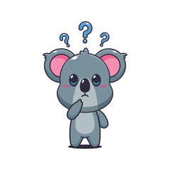 Koala cartoon vector illustration is confused