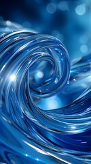 A deep blue cybernetic swirl with a glossy, iridescent sheen. Flowing textures and futuristic elegance create a high-tech visual experience.