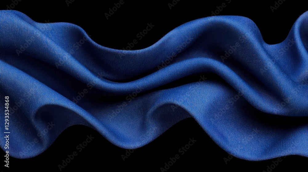 Aufkleber a blue fabric with a wave pattern. the fabric is long and has a wave pattern
