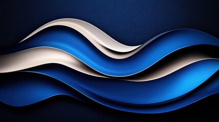Fototapeta premium Blue background with denim texture and wavy pattern
