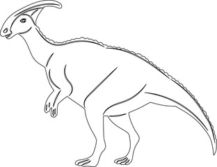 dinosaur sketch on white background, vector