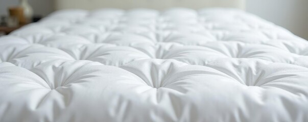 Obraz premium Clean white mattress top, subtle quilted pattern , white, sleep