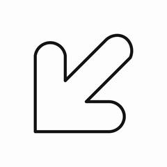 Down right arrow icon vector sign