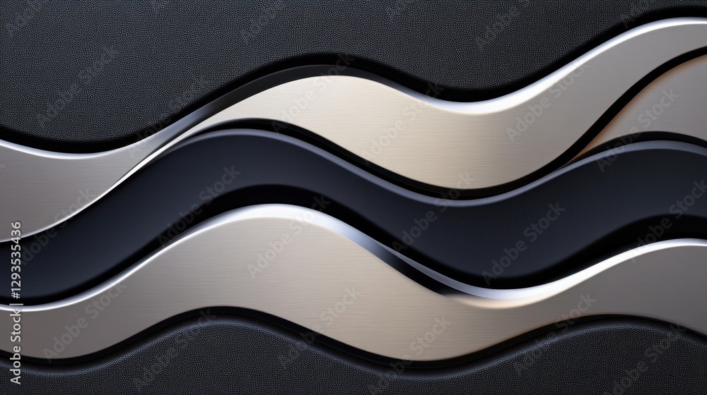 Poster metallic gray background with artificial leather texture and artistic blurred pattern