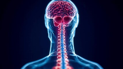 Anatomical illustration of the human brain and spinal cord