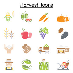 Harvest icon set in thin line style