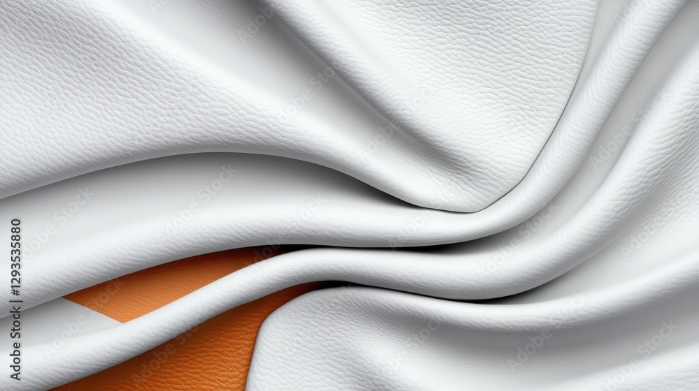 Aufkleber a white fabric with a brown background. the fabric is folded and has a smooth texture. the color con