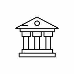 Government bank building icon vector sign