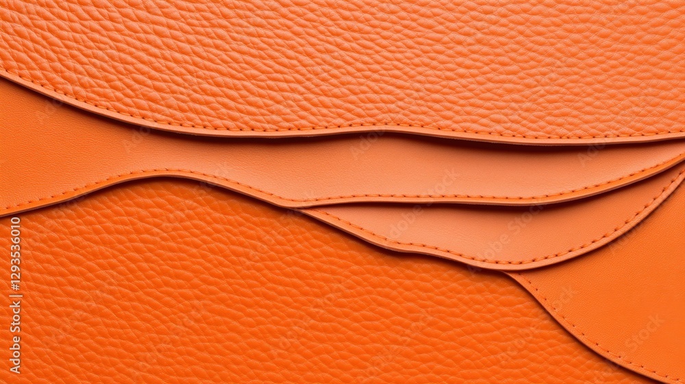 Poster orange background with artificial leather texture and blurred pattern