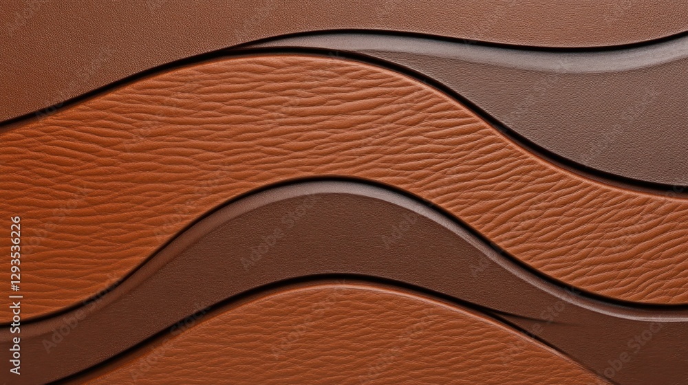 Poster brown background with artificial leather texture and blurred pattern
