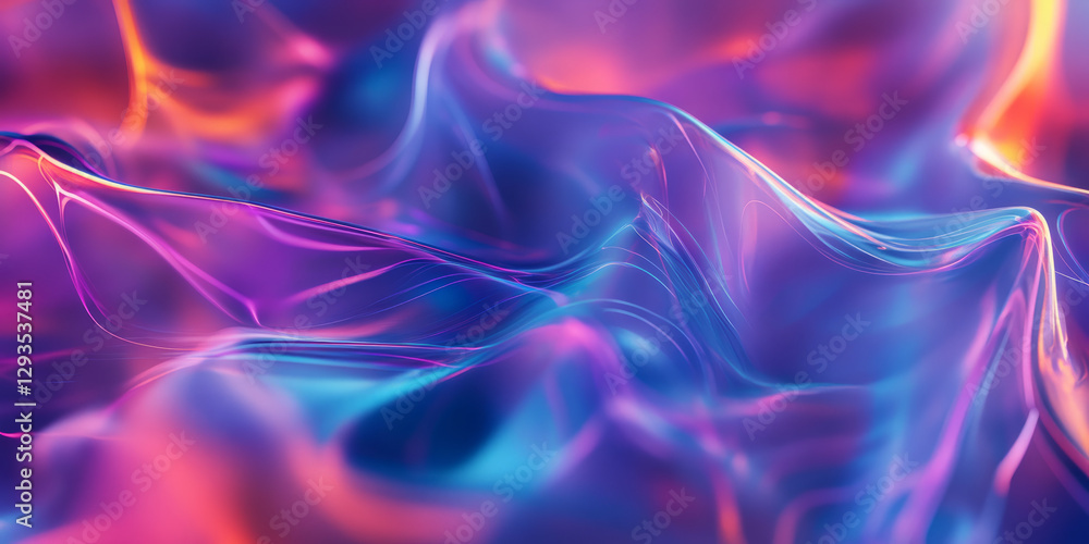 Poster a surreal abstract background featuring layered translucent energy sheets, softly glowing with a shi