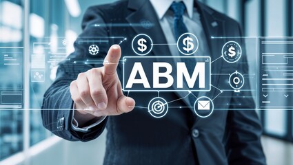 Account-Based Marketing ABM Concept with Business Icons