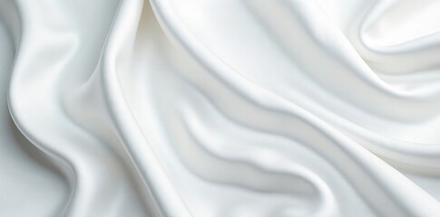 Obraz premium Elegant white silk textile with shiny texture, perfect for luxurious background, texture, shiny
