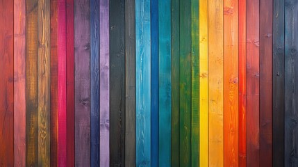 Charming colorful wooden wall with a variety of bright hues perfect for rustic decor, photography, and art projects